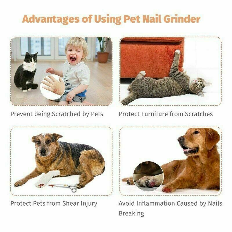 Electric Dog Toe Nail File Grinder Clippers Pet Cat Claw Grooming