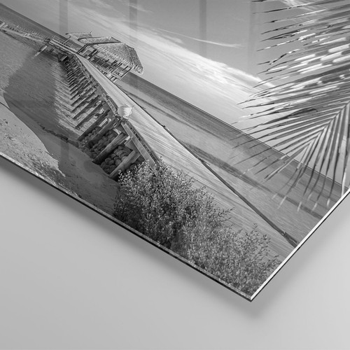 Cuadro Sobre Vidrio 160x50cm Cuadros Pared Celestial Playa Monocromo Wall Art - Imagen 4 de 10