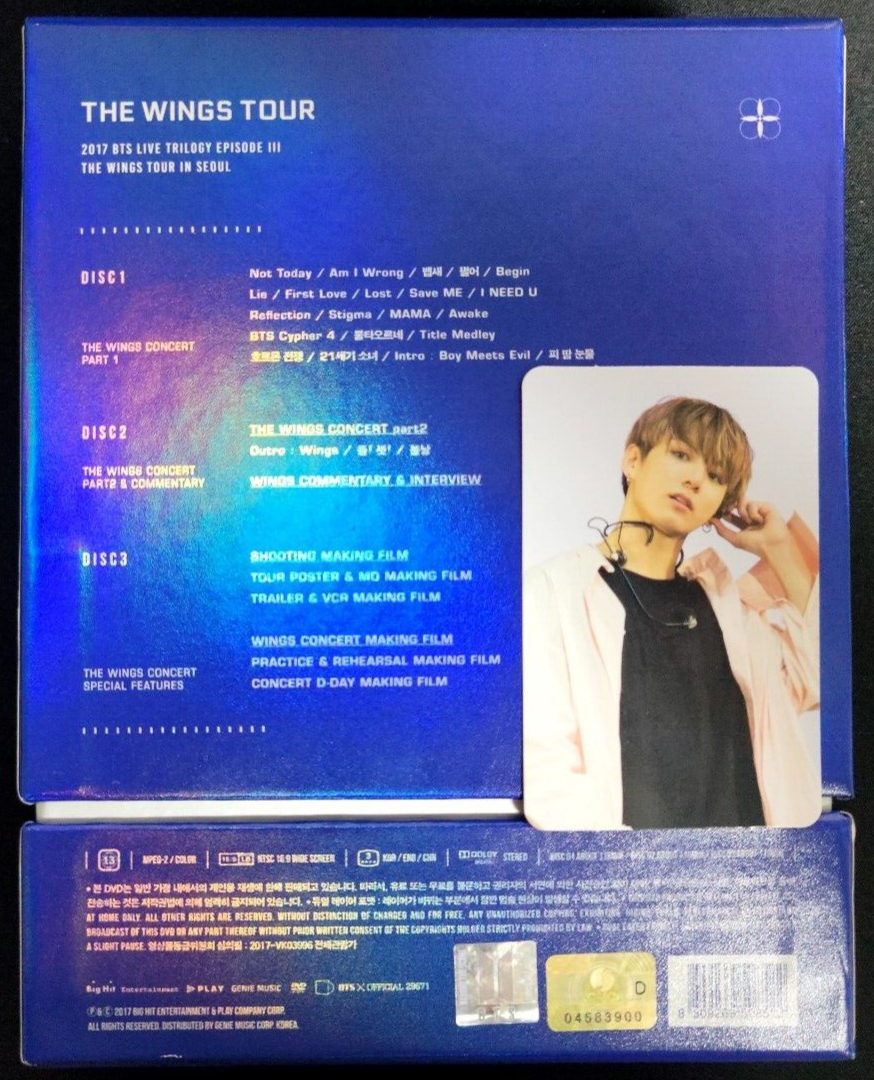 BTS 2017 The Wings Tour In Seoul DVD Live Trilogy Episode III Set