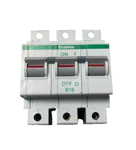 CRABTREE 16 AMP TYP B 16kA DREIPOLIGER MCB SCHUTZSCHALTER POLESTAR - Bild 1 von 3