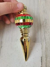 Golden abstract pointed tip ornament Xmas decor red green
