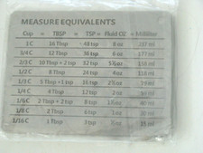 NEW Measure Equivalents Magnet Stainless Steel Conversion Chart Kitchen Tool