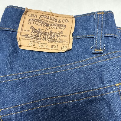 Levi's Orange Tab 505 9814 Jeans VTG 80s Denim Blue 31x32 Talon