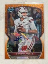 GRAHAM MERTZ 2022 Bowman University Chrome ORANGE SHIMMER REFRACTOR Auto # 17/25