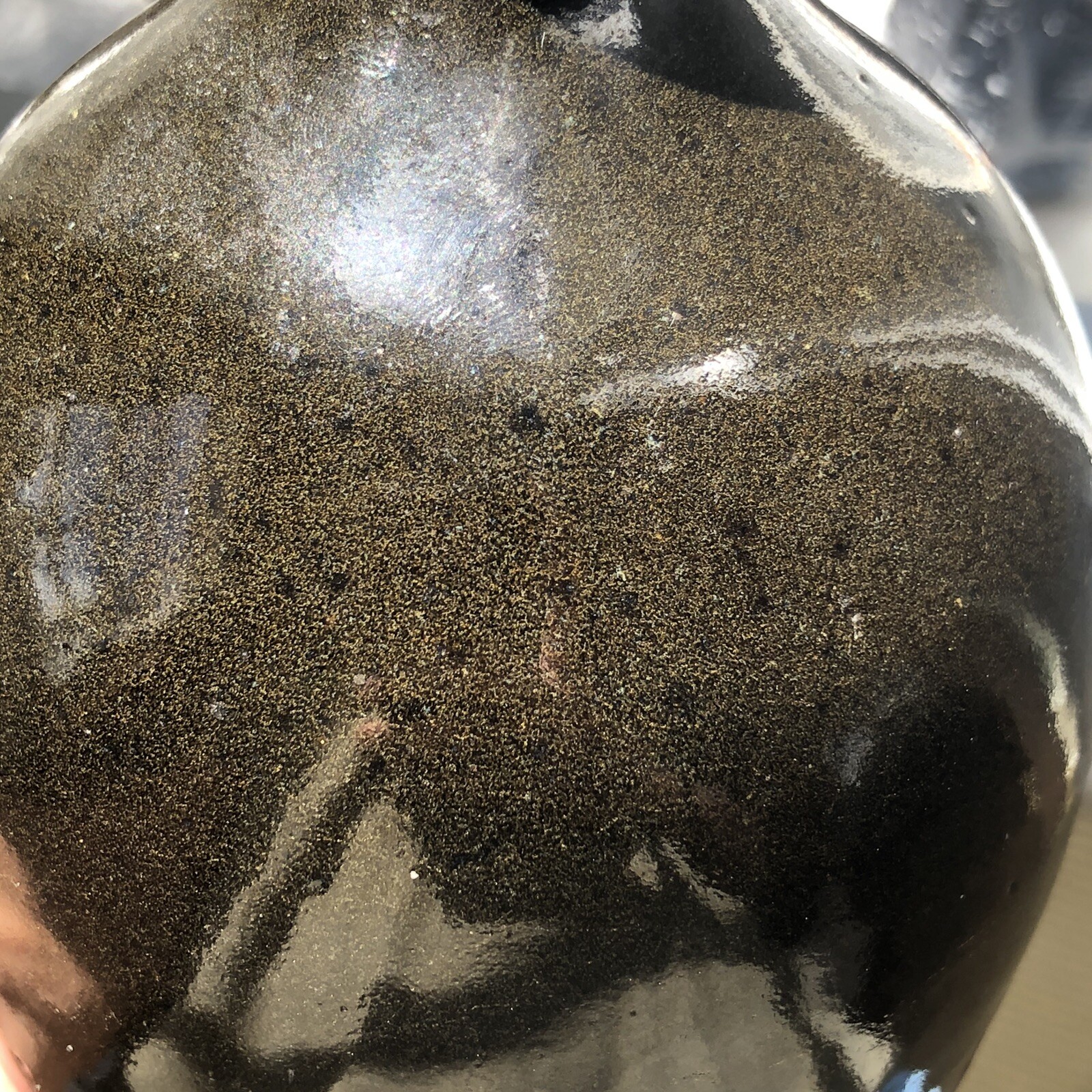 Jugtown Ware Dark Earthy Jug 7” Pottery Seagrove NC Stamped Dated 1984 Vintage