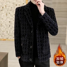 Winter Wool Coat Men's Short Woolen Coat Men's Faux Mink Fur Thick Casual Jacket
