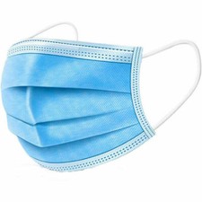 50 Pcs 3-Ply Disposable Face Masks Blue Earloop Mouth Cover Ship From NYC