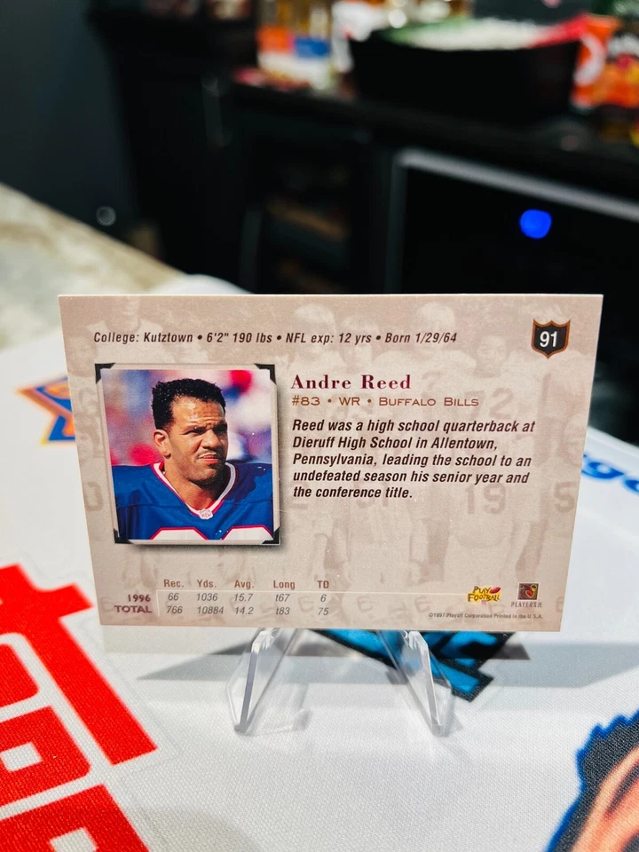 1997 Playoff Absolute Beginnings Buffalo Bills Andre Reed Football Card #91 - Image 2 of 2