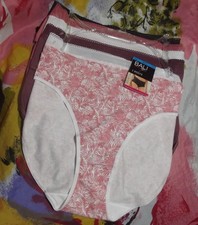 5 NEW BALI DRCL61 A30V PICOT TRIMMED MESH WAIST COTTON BRIEF PANTIES 2X/9