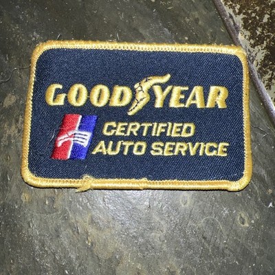 Vintage Goodyear Tire Certified Auto Service rectangular patch 4'' X 2.50''