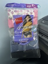 NEW HANES TAGLESS BRIEFS SZ 9 Women's Ribbed Cotton BRIEFS Underwear 6 PACK 4217