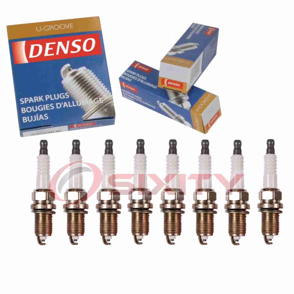 8 pc Denso Standard U-Groove Spark Plugs for 2000-2008 Dodge Dakota 4.7L V8 fw