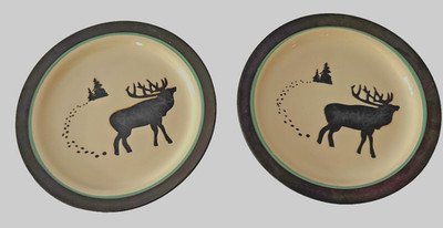Bass Pro Shops White River Elk Moose 8.5'' Luncheon Dessert Plates Set of 2