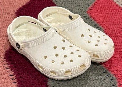 Crocs Classic Unisex Clog Size M7/W9 White Rubber Lightweight Comfortable Shoes