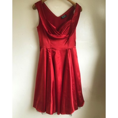 fitted lace wedding dress Red 1950s Polka Dot Swing Vintage Dress