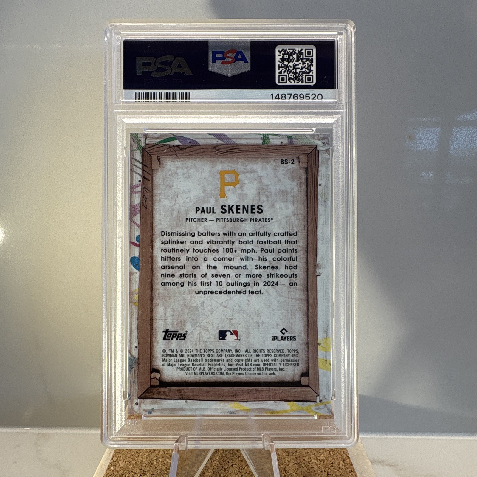 Topps 2024 Bowman's Best Bowman Showpieces BS-2 Paul Skenes RC PSA 10 view 2