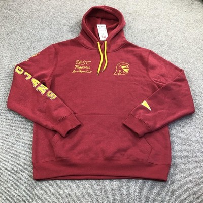 USC Trojans Sweatshirt Mens Medium Red NCAA Football Colosseum Hooded Pullover