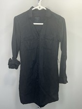 Abercrombie Fitch Women's Black Denim Shirtdress Button Down, Size Small. 2T