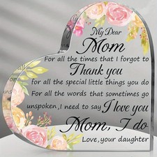 Acrylic Mom Birthday Floral Design Perfect Gift for Mother'S Day for Mom