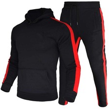 Men's Sweatsuit Pullover Hoodie Tops and Pants Set Casual Sports Tracksuit Bl...