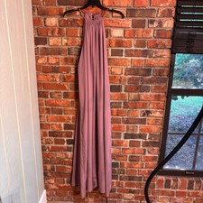 Everly Womens ruffle halter maxi shift dress evening event wedding purple L