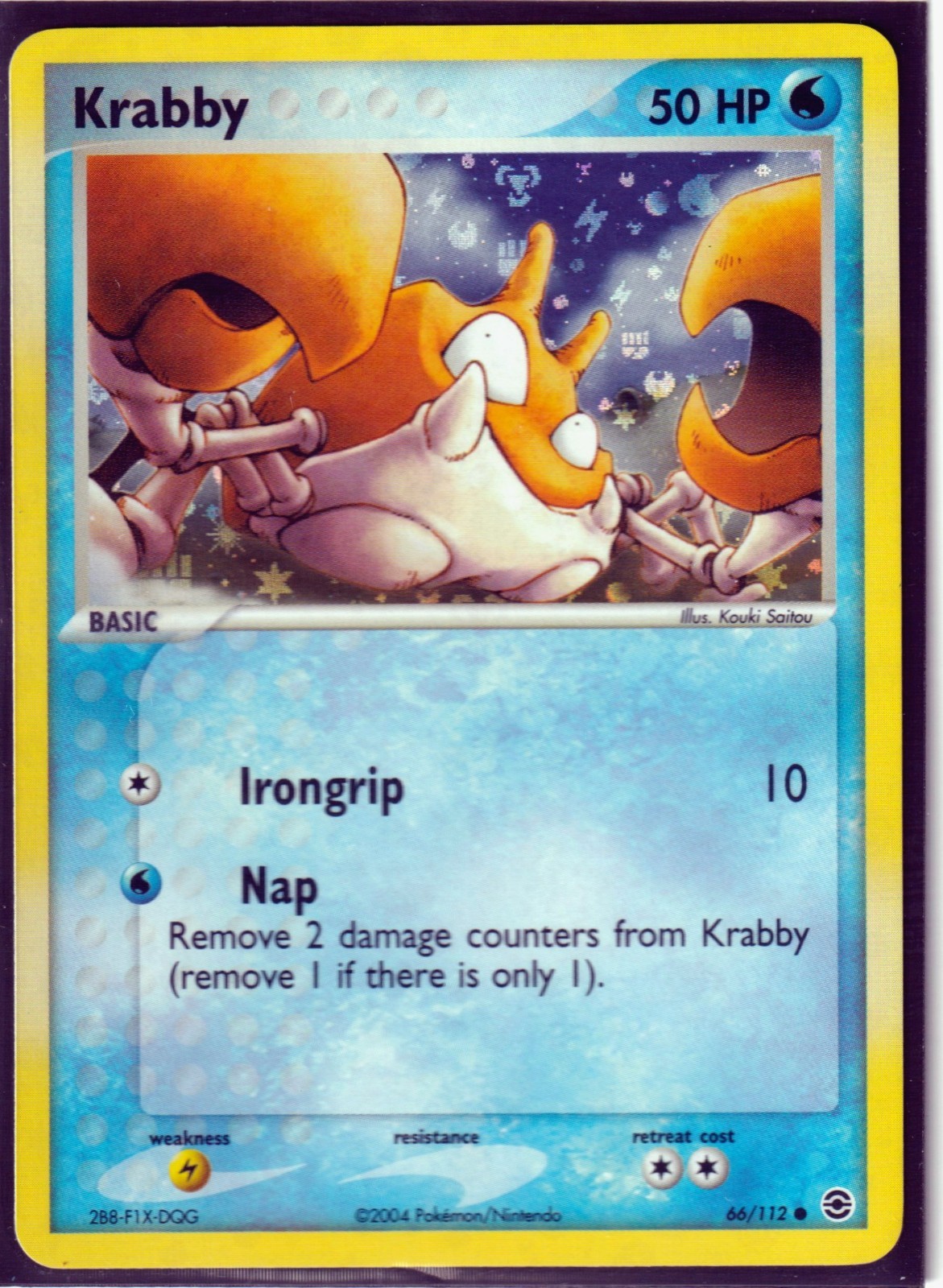 2004 POKEMON KRABBY #66/112 EX FIRE RED LEAF GREEN REVERSE HOLO NM/M