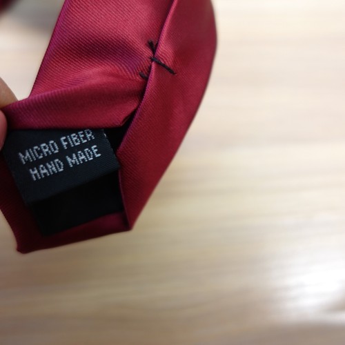 Einfache weinrote Herrenkrawatte rotweinfarben einfarbig schmal formell Hochzeit Bräutigam fast neuwertig Nicks - Bild 8 von 9
