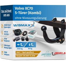 ANHÄNGERKUPPLUNG starr für Volvo XC70 Typ II 136 07-16 +13pol E-Satz