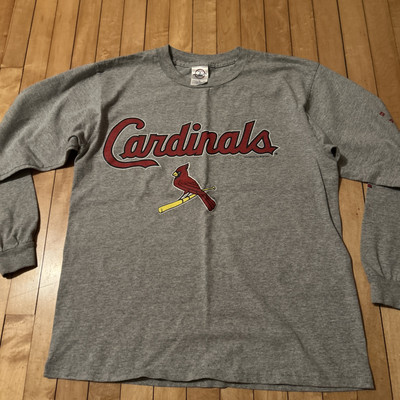 Vtg Delta Pro Weight Cardinals Long Sleeve Gray Tshirt (Fits Like A S/M)