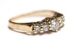 14k yellow gold Natural 1.05ct diamond 5 stone ring band 4.2g estate vintage 10 — photo 2