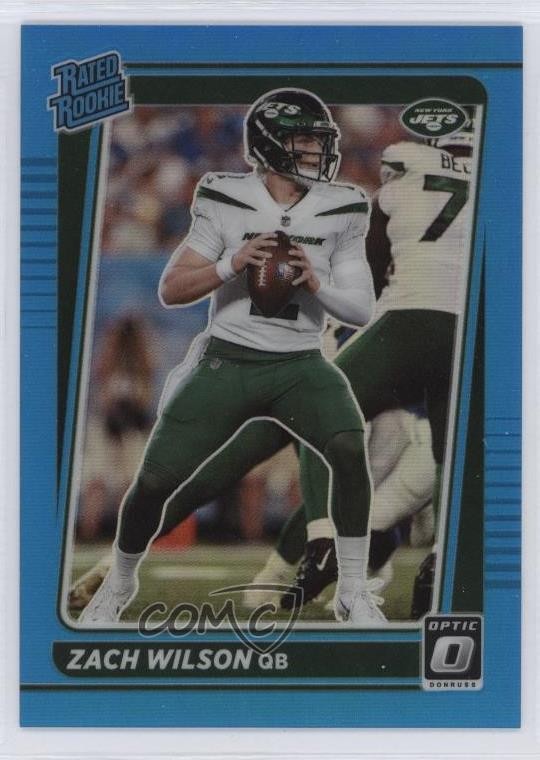 2021 Panini Donruss Optic Rated Aqua Prizm /299 Zach Wilson #202 Rookie RC 3hd