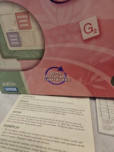 Designer's Edition Scrabble Crossword Game Pink Rotating Toys R Us 2008 Hasbro - Picture 12 of 22