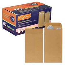 Bonfasvo 200 Pack 7 Kraft coin envelope 3.5 x 6.5 inches Kraft Envelopes Classi