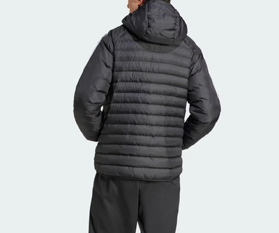 Adidas Jacket Mens Small Black Hooded Padded Puffer Originals 