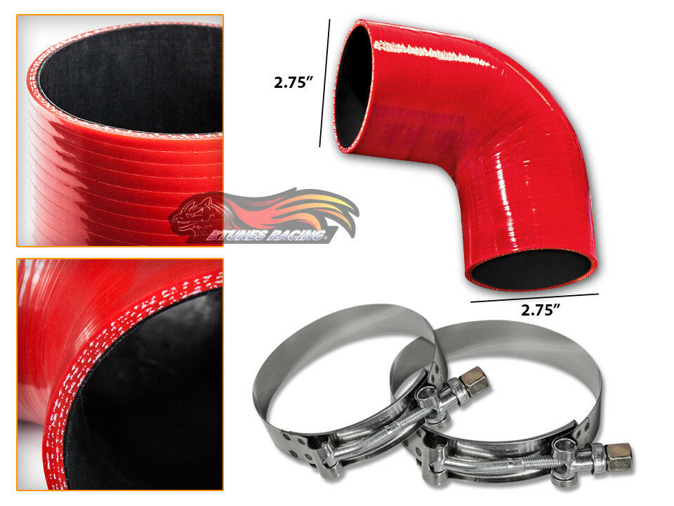 RED Silicone 90 Degree Elbow Coupler Hose 2.75