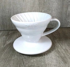 White Porcelain Pour Over Coffee Filter Hario 01,  Made in Japan Nice Piece