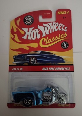 Hot Wheels Classics Series 4 #11, Boss Hoss Motorcycle in blue, Nice and HTF!!!!