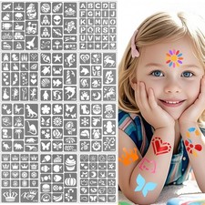 Versatile 183PCS Temporary Tattoo Stencils Set for Fun and Festive Celebrations