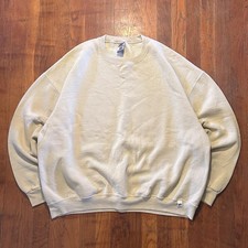 Vintage Y2K Russell Athletic Tan Beige Cropped Pullover Crewneck Sweatshirt XL