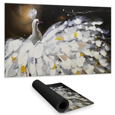 Begin Home Decor C1DM1424LCQPG5 14 x 24 in. Abstract Peacock Brown Desk Mat -...