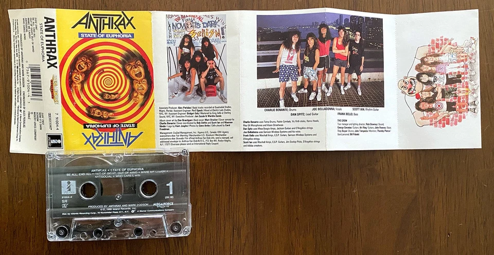 State Of Euphoria by Anthrax (Cassette, 1988, Island Records) PLAY TESTED Foto 3 de 4