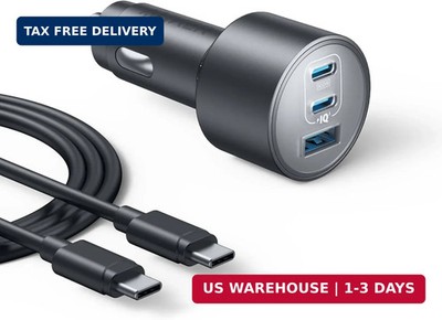 Anker iPhone 17 USB-C Car Charger, 167.5W Max 3-Port Ultra-Compact Type-C Fast C