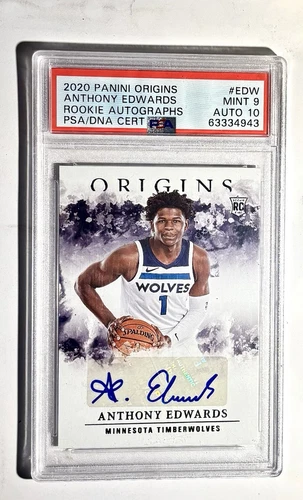 ANTHONY EDWARDS Rookie autograph 2020-21 origins no. RA/RFW PSA 9 auto 10 RC