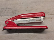 Vintage Wilson Jones Co. Tatum T155 Mini Stapler Red Made in USA 4.5" Long