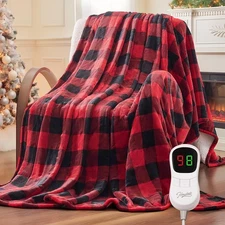 Homemate Electric Blanket Heated Throw - 50“x60“ Ultra Soft Cozy Fla