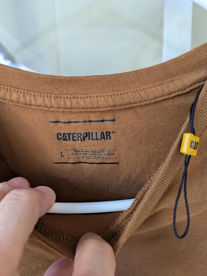Caterpillar CAT мужчин коричневый графический футболка большой тяжелая техника трактор работы - Изображение 3 из 4