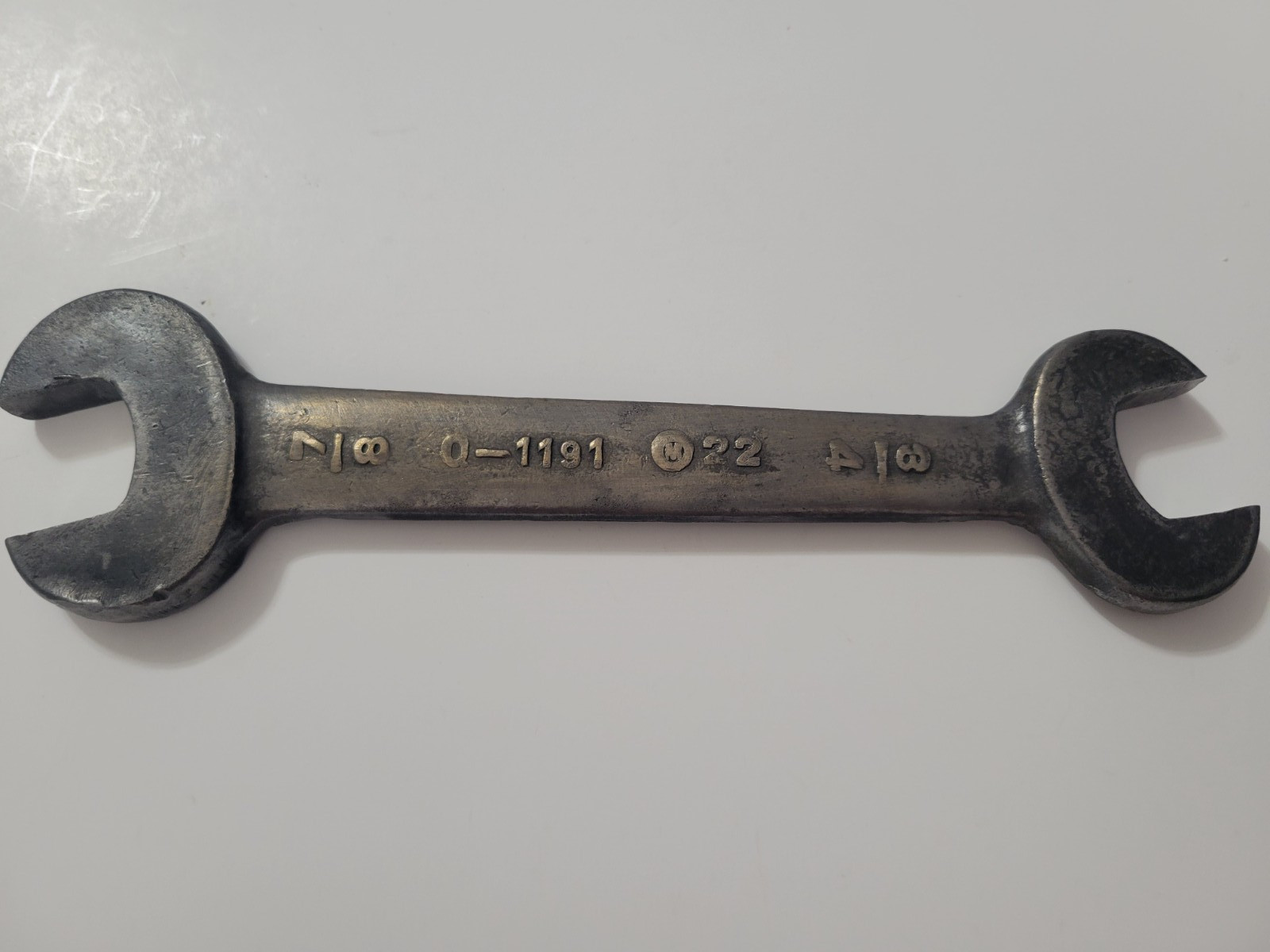Vintage 1930's MOORE Drop Forge M Circle 22 Double Open End Wrench 3/4 x 7/8