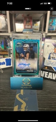2024 Topps Chrome - Autographs Bryce Young #BA-BYO Aqua Refractor /199 (AU)