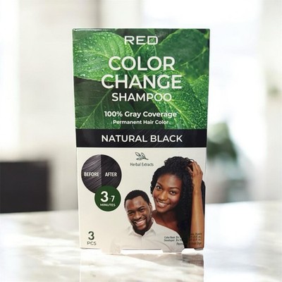 Kiss Quick Cover Color Shampoo - Natural Black ( 3 Pack ) FREE SHIPPING