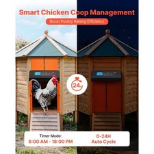 VEVOR Automatic Chicken Coop Door, Battery Powered Chicken Coop Door with Timer